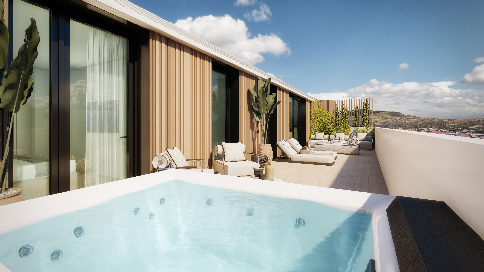 Ático con terraza panorámica y jacuzzi